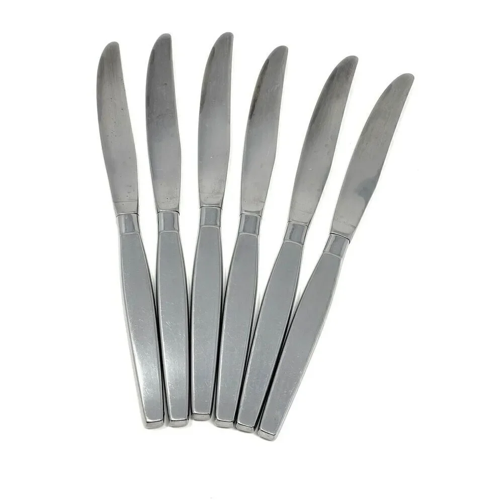Oneida Community Stainless Frostfire Table Dinner Hollow Knives 8 3/4” Set Of 6